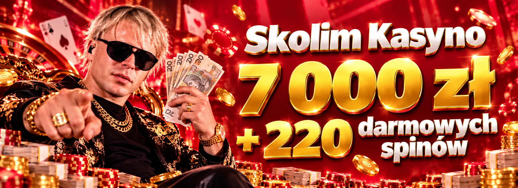 Skolim Kasyno — Bonus powitalny 150% do 7 000 zł i 220 darmowych spinów — 7 000 zł + 220 DS